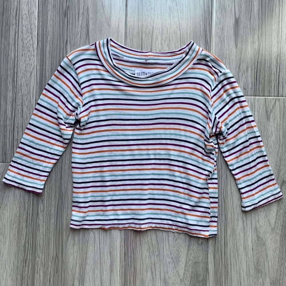 Ultra Violet Kids Striped Mock Neck Top